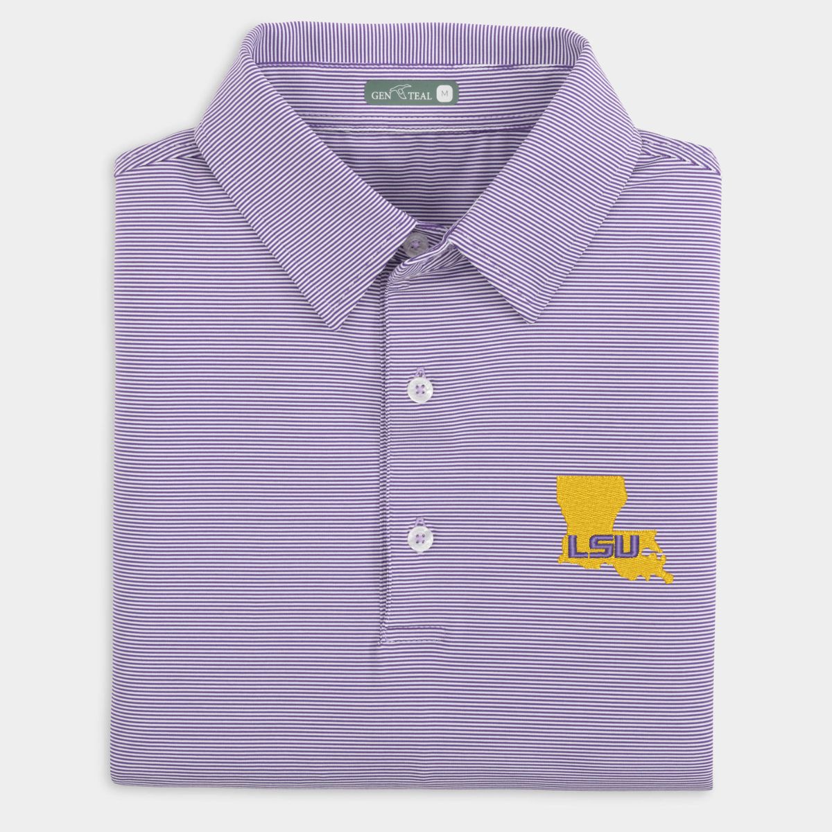 LSU Club Pinstripe Performance Polo