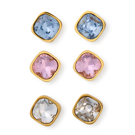 18k Gold Plated Solitare Stone Earings