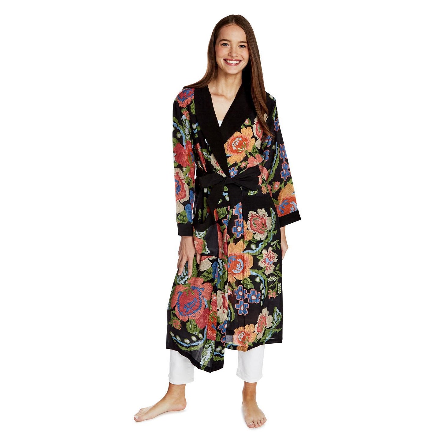 Primula Print Black Robe