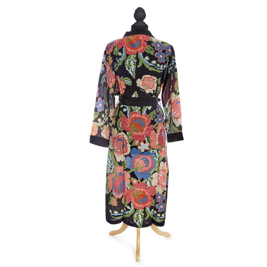 Primula Print Black Robe