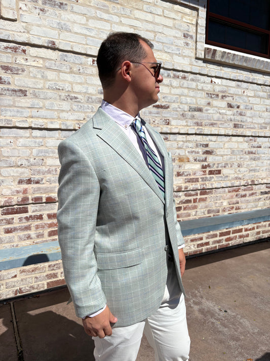 Giles & Jasper Sage Plaid Sport Coat