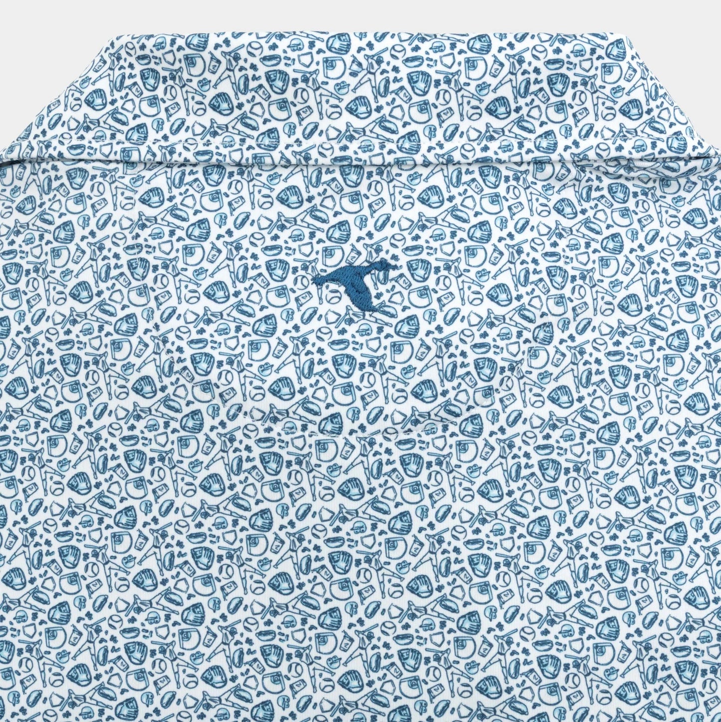 Navy Fastball Printed Performance Polo