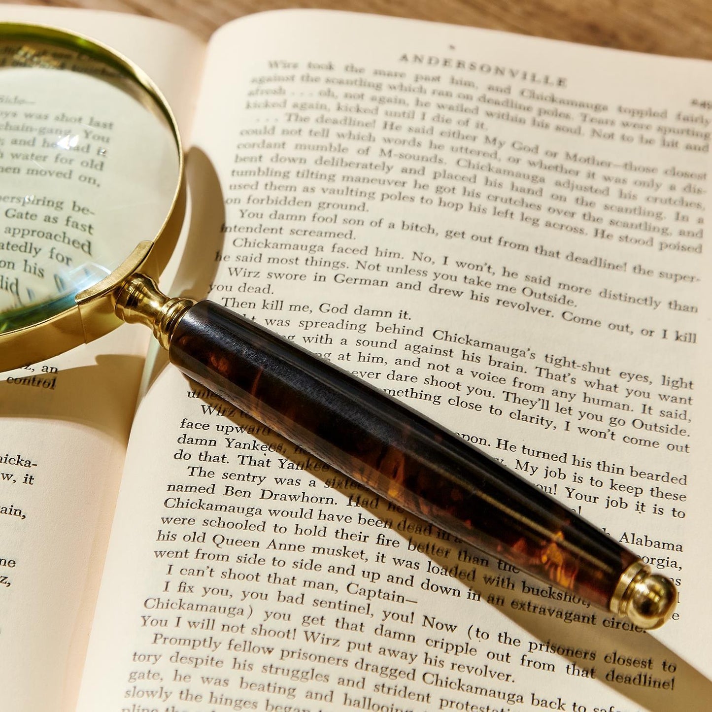 Tortoise Swirl Magnifier and Letter Opener Set