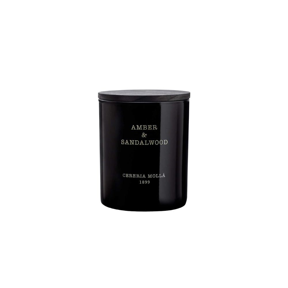 Amber & Sandalwood Black 8 oz. Premium Candle