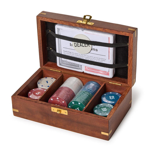 Turf Club Poker Set in Hand-Crafted Wood Box