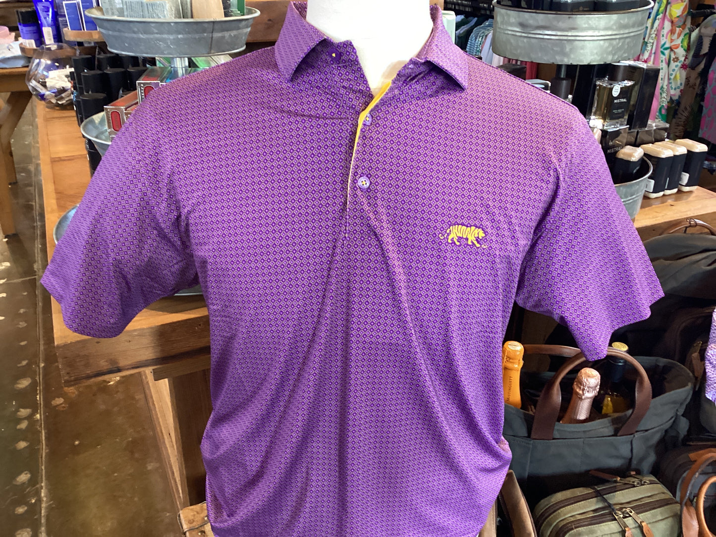LSU Tigers Purple Mosaic Polo