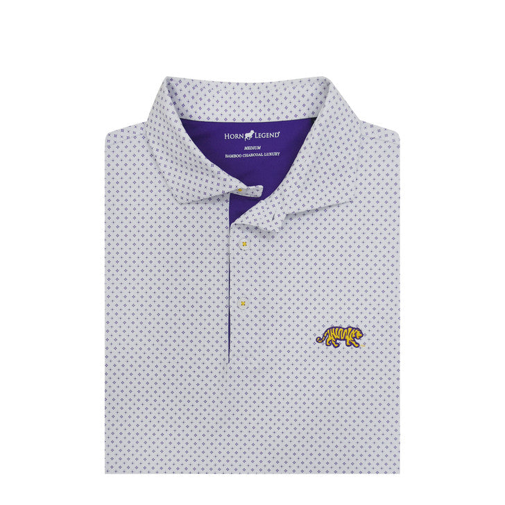 LSU Walking Bengal White Kaleidoscope Polo