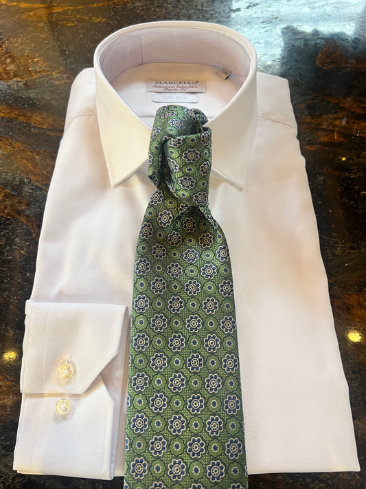 Bruno Piattelli Green and Blue Floral Silk Tie