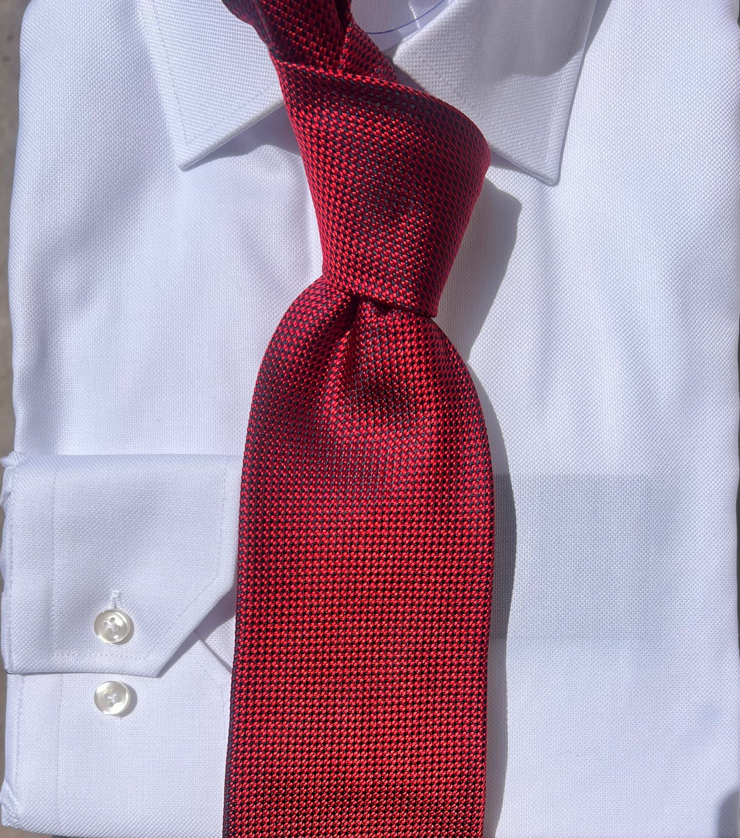Red Grey Silk Necktie