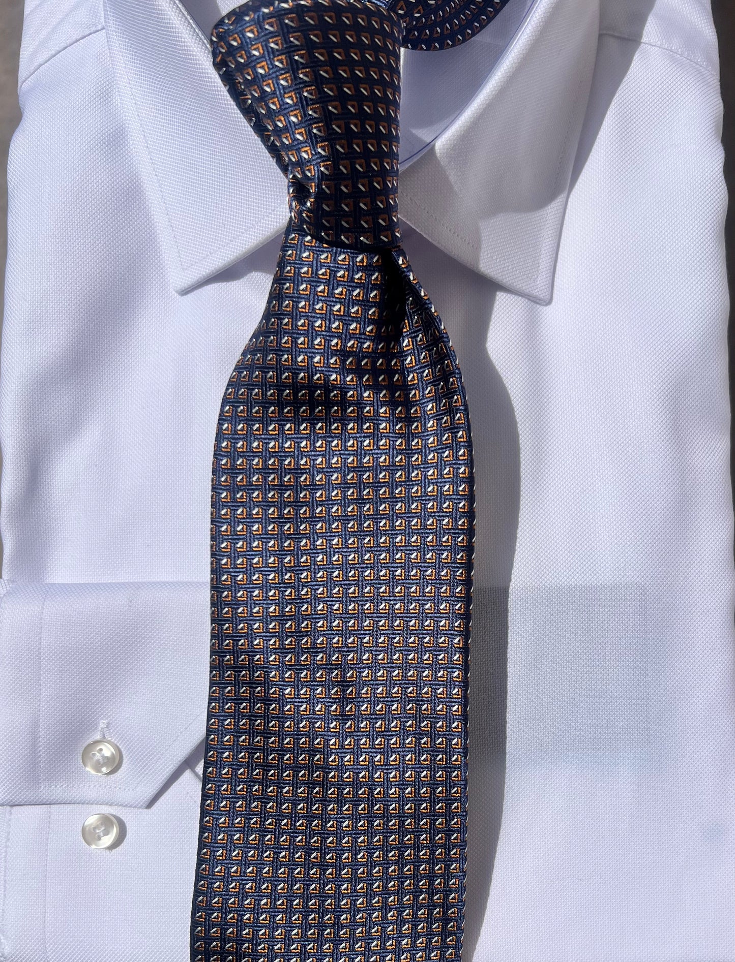 Navy Brown Silk Necktie