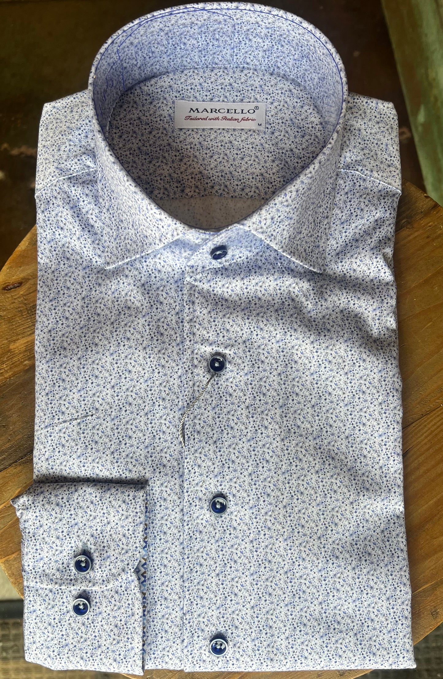 Indigo Floral Abstract Marcello Sport Shirt