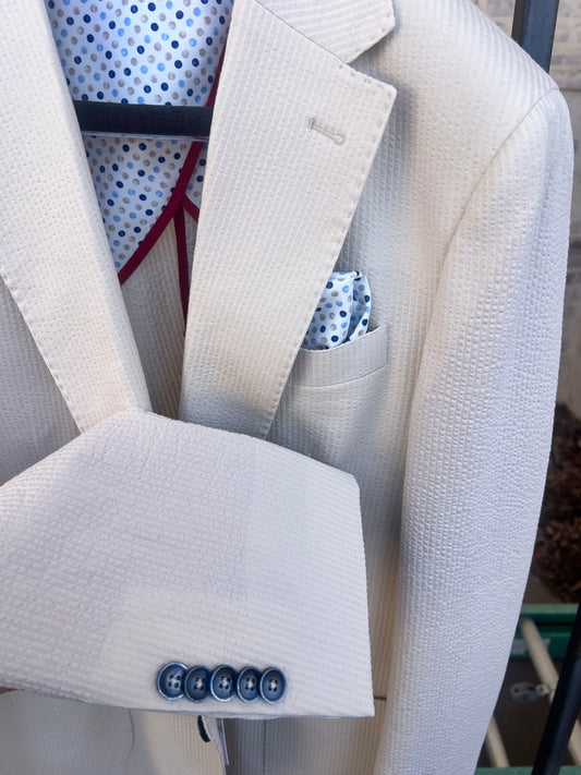 Meridian Beige Stretch Seersucker Sportcoat