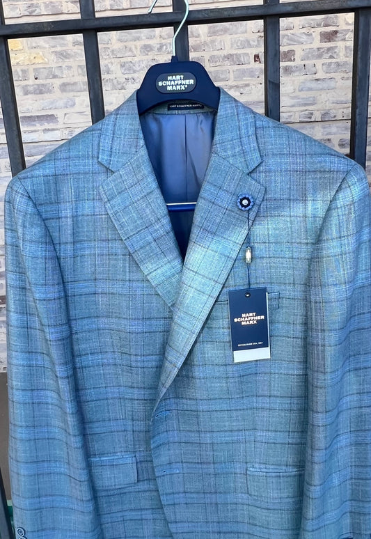 Turquoise Plaid Sport Coat