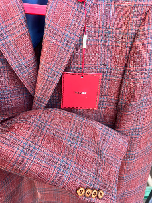 Hilton Brick/Blue Plaid Sports Coat