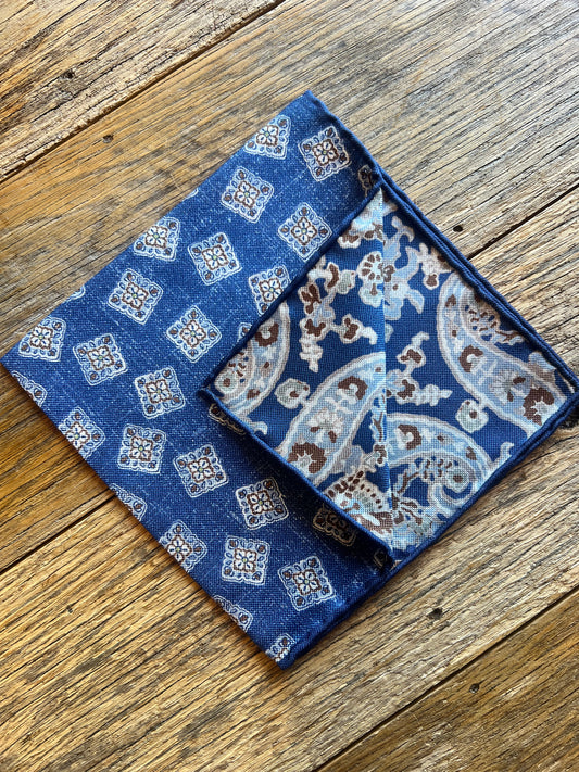 Tiles & Paisleys Reversible Handkerchief
