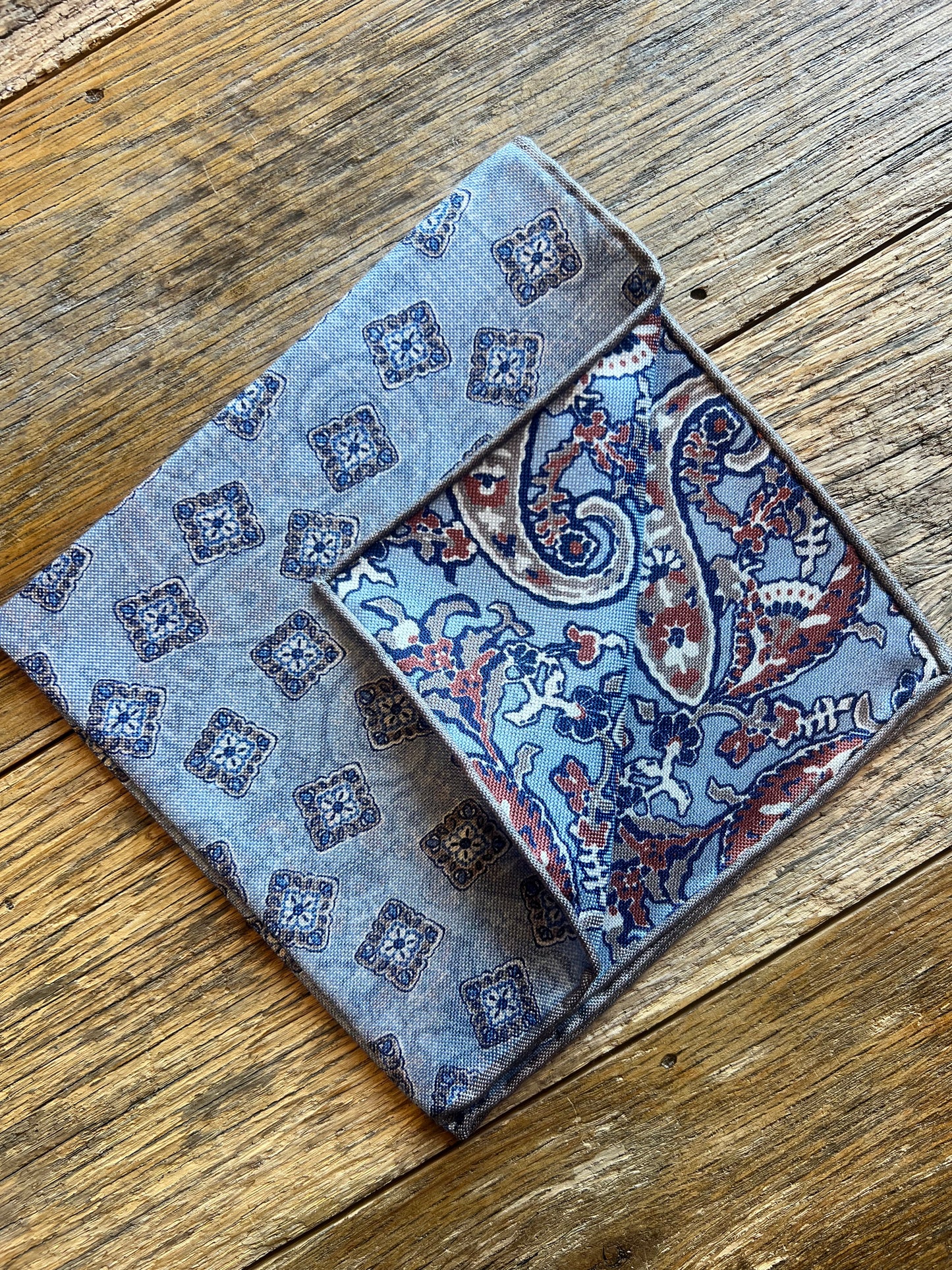 Tiles & Paisleys Reversible Handkerchief