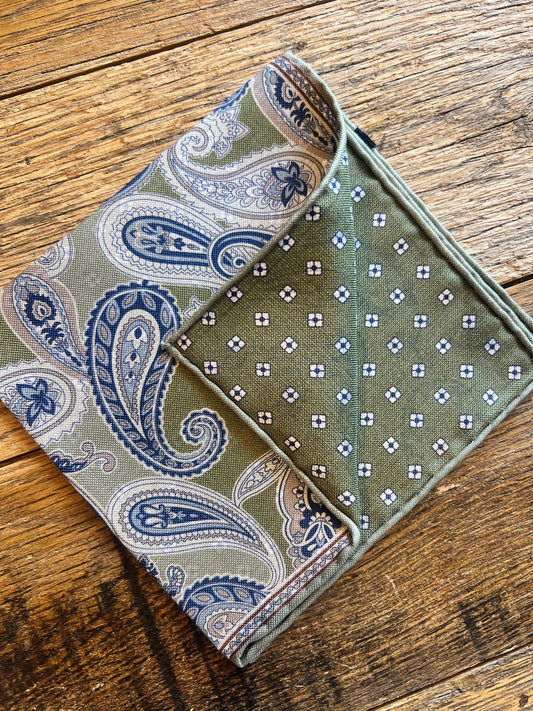 Paisleys & Geo Reversible Handkerchief