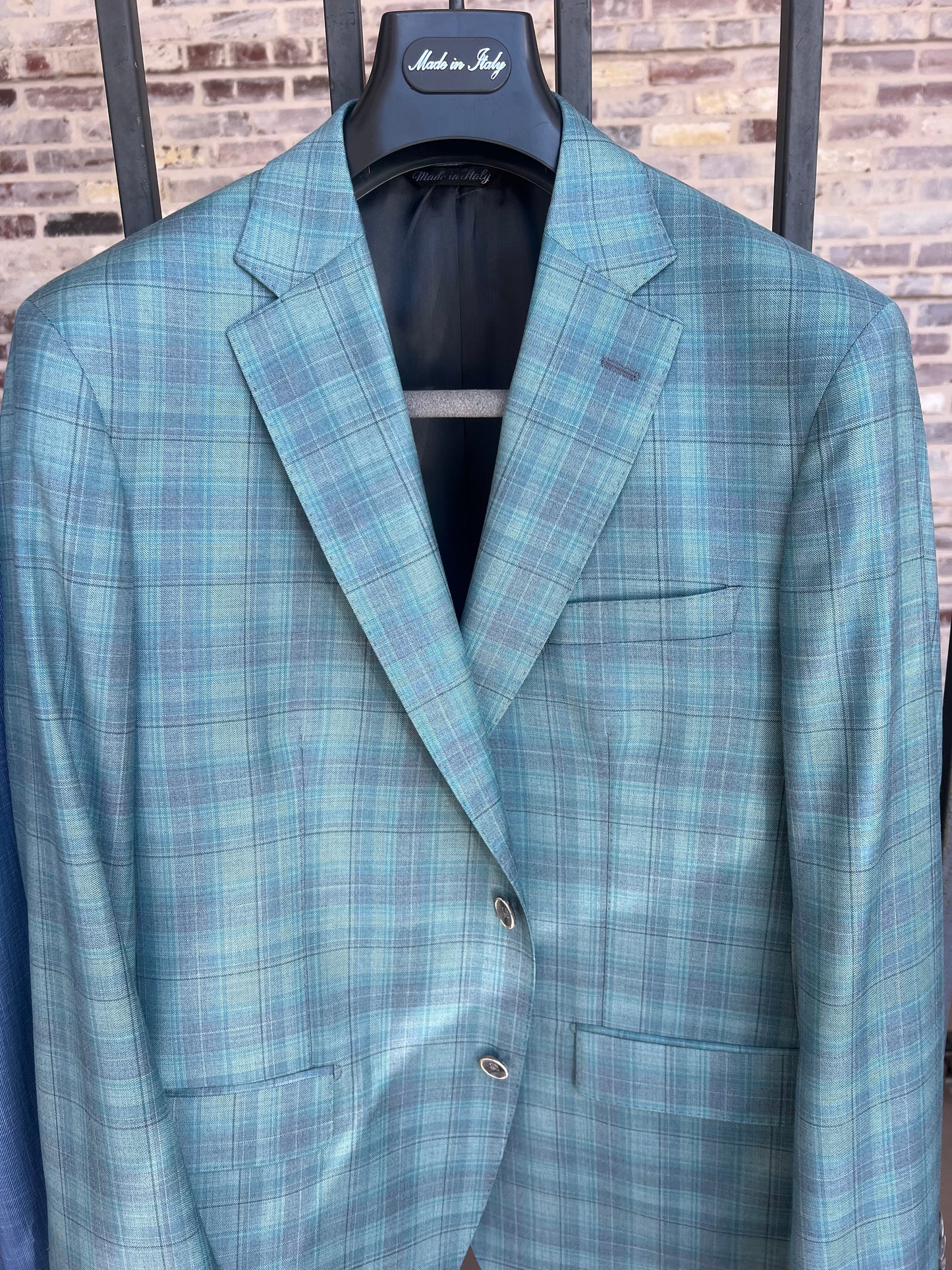 Napoli Teal Windowpane Sport Coat