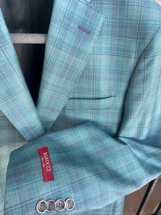 Napoli Teal Windowpane Sport Coat