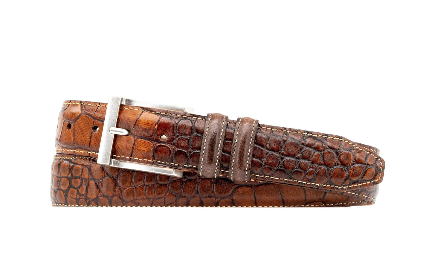BILL ALLIGATOR GRAIN LEATHER BELT