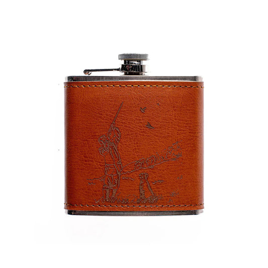 Leather Hip Flask Shooting