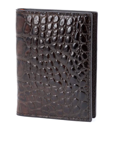 Anthony Alligator Grain Leather ID Wallet - Brown
