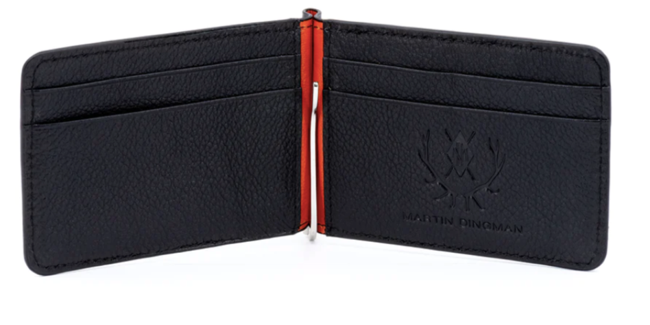 Edward Saddle Leather Credit Card Money Clip - Black