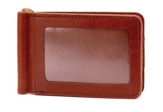 Edward Saddle Leather Credit Card Money Clip - Saddle Tan