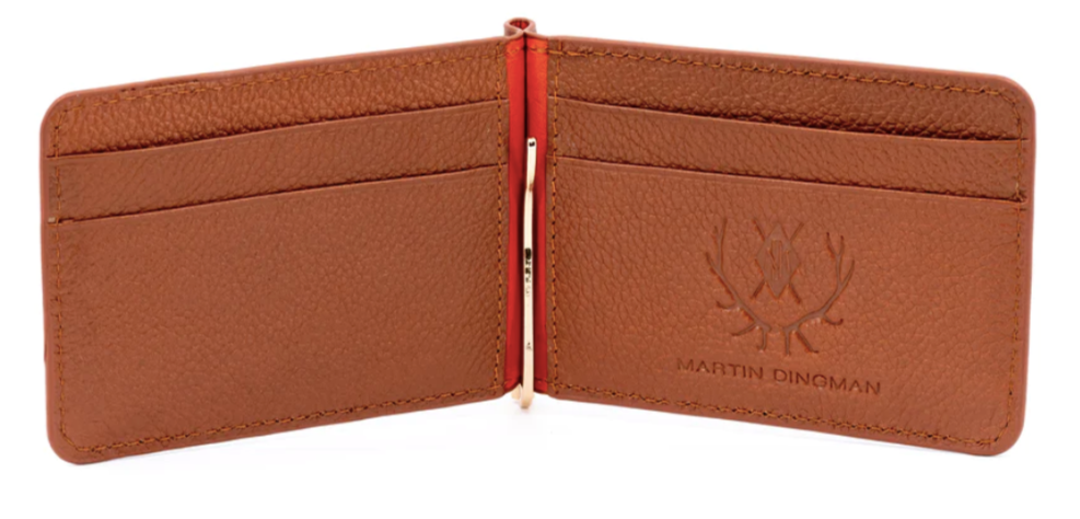 Edward Saddle Leather Credit Card Money Clip - Saddle Tan