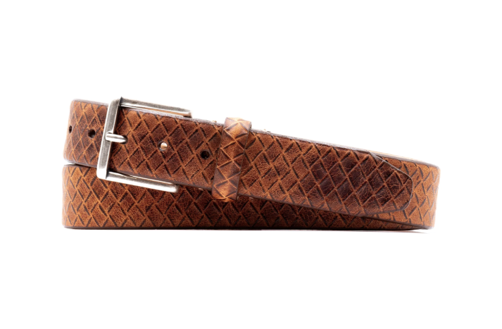 Clayton Woven Italian Saddle Leather Belt