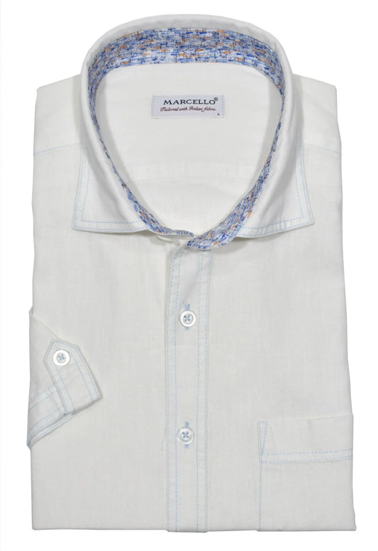 Amalfi Coast Short Sleeve Linen Sport Shirt