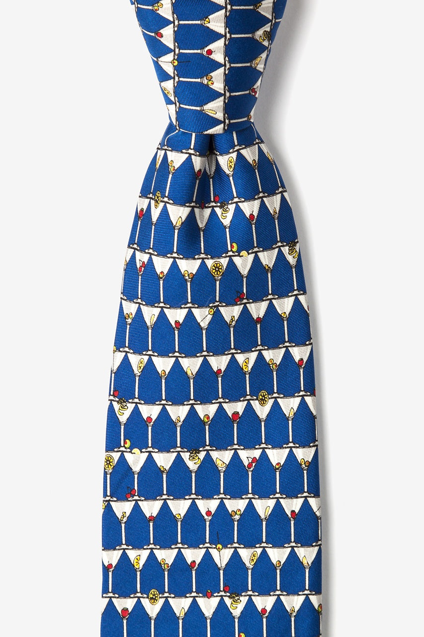 Stack Of Martinis Blue Tie