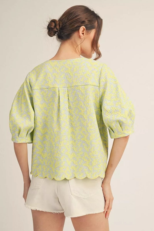 Lemon Puff Sleeve Top