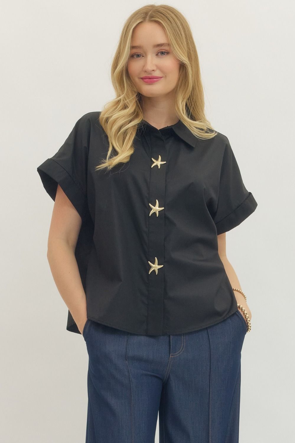Starfish Button Top