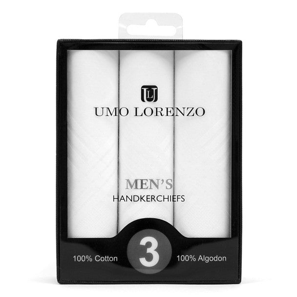 Men's Cotton Plain Handkerchiefs 3 Pc Set