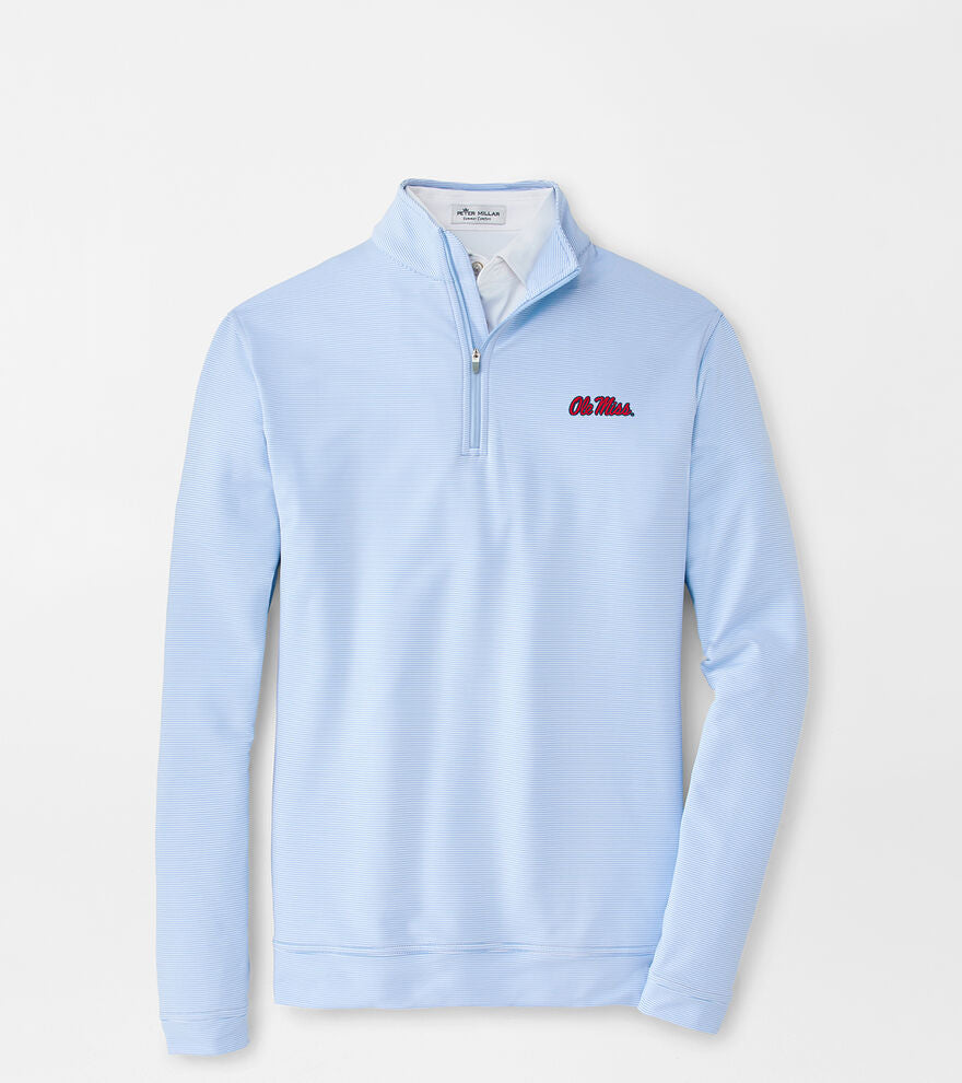 Ole MIss Perth Sugar Stripe Performance Quarter-Zip