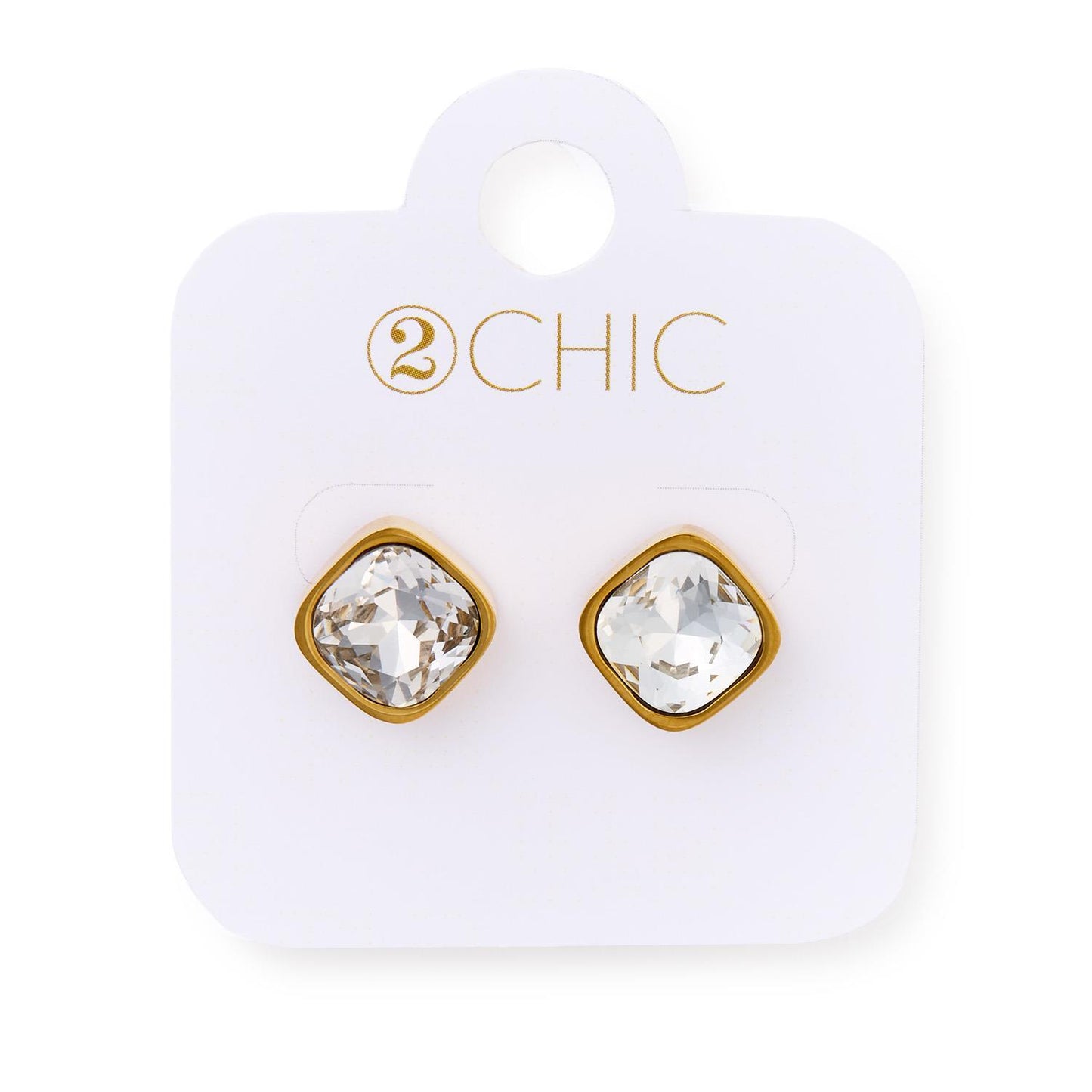 18k Gold Plated Solitare Stone Earings