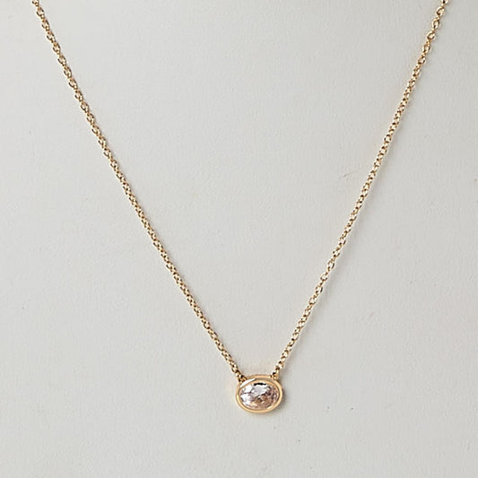 18k Gold Plated Solitare Shape Necklsce