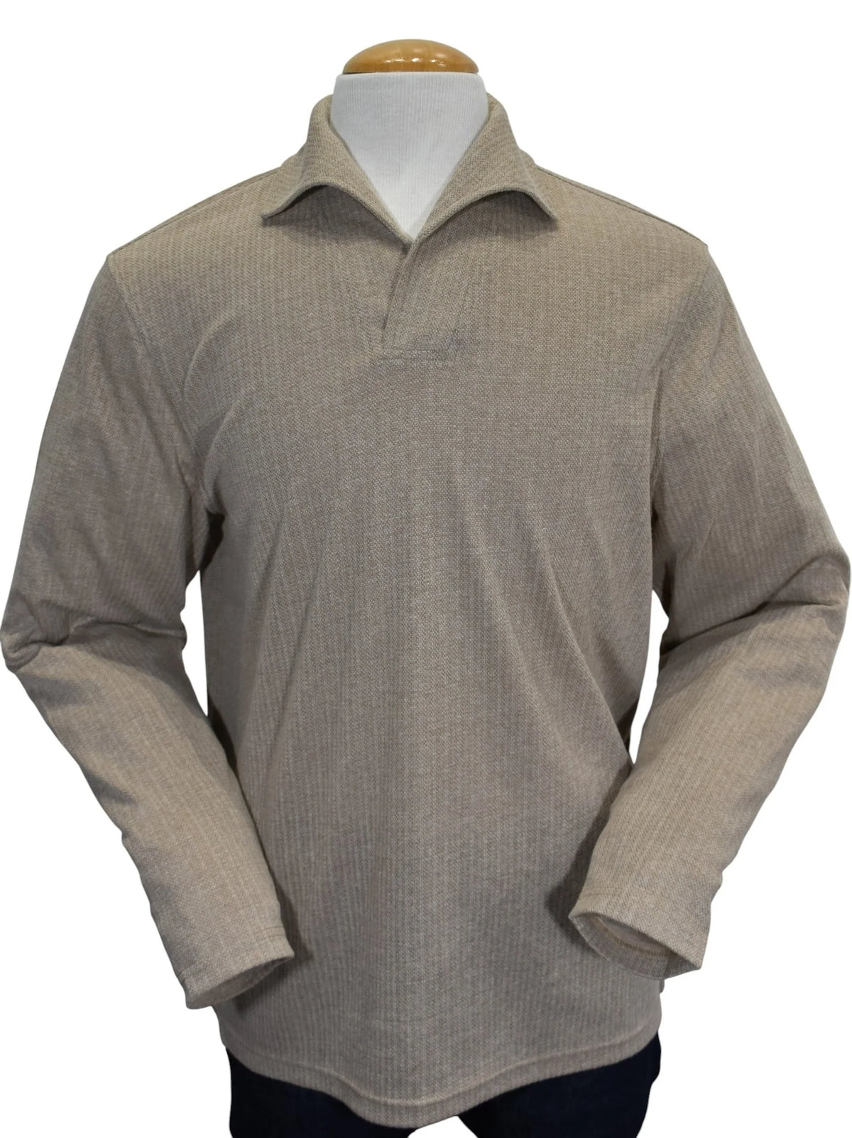 Open Collar Knit Polo