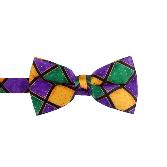 Mardi Gras Diamond Pre-Tied Bow Tie