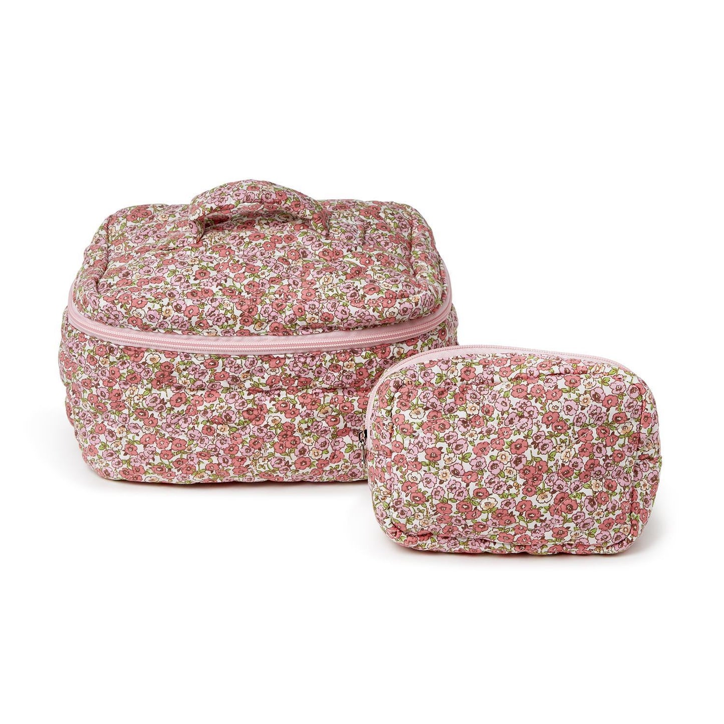 Floral Printed Cosmetic Case and Pouch