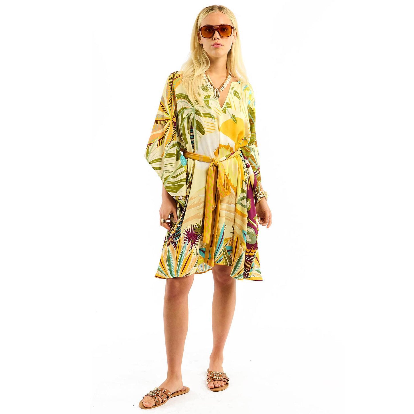 Caftan Dress in Hawaii Print