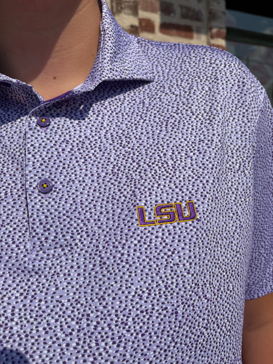 LSU Interlock Cheerdrop Polo - Lavender