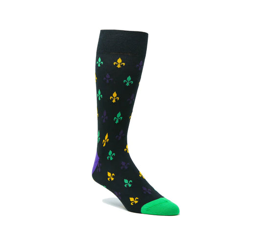 Mardi Gras Fleur De Lis Socks