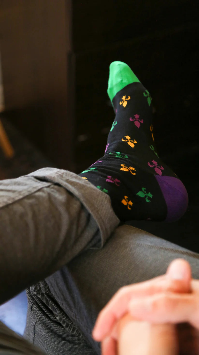 Mardi Gras Fleur De Lis Socks