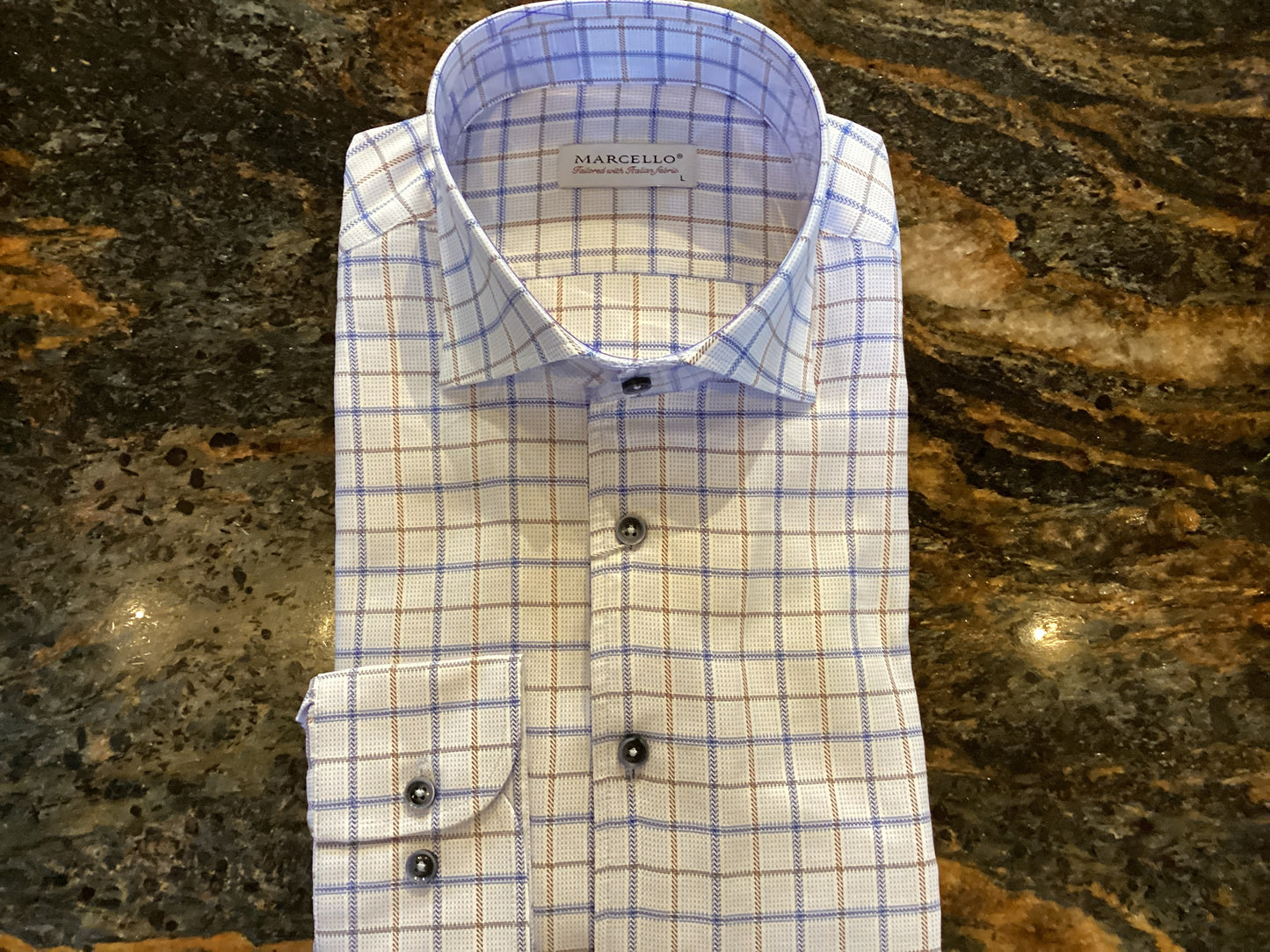Sky Windowpane Marcello Sport Shirt
