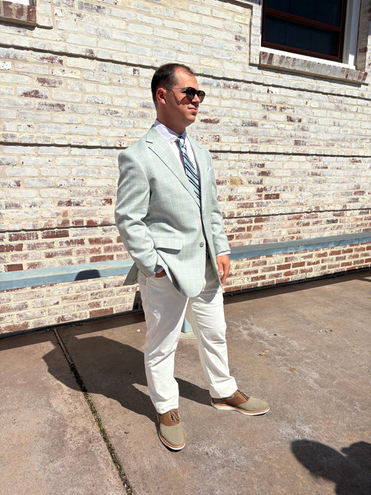 Giles & Jasper Sage Plaid Sport Coat