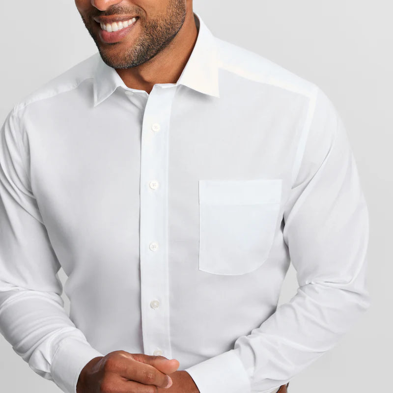 Spread Collar Cotton Sport Shirt