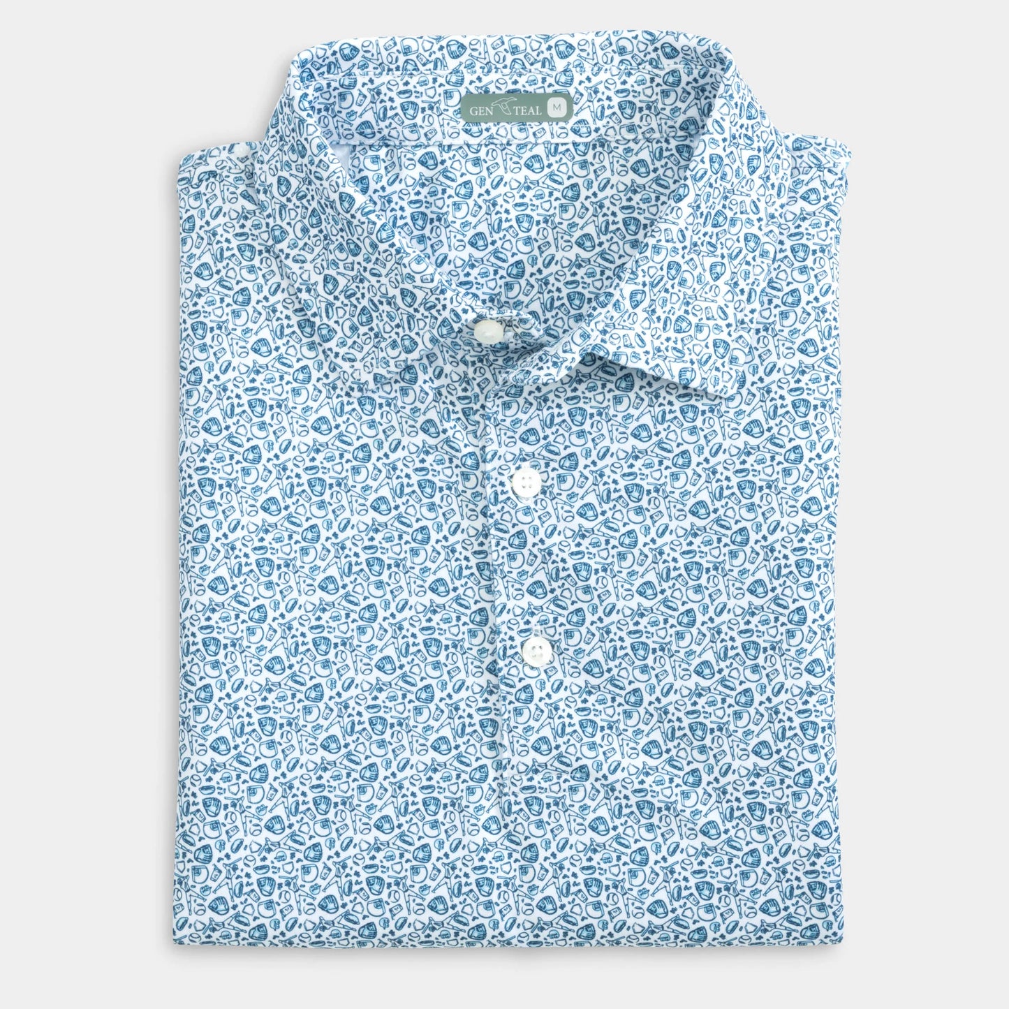 Navy Fastball Printed Performance Polo