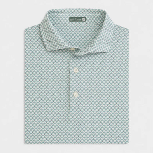 DESERT GREEN AGAVE PRINTED PERFORMANCE POLO